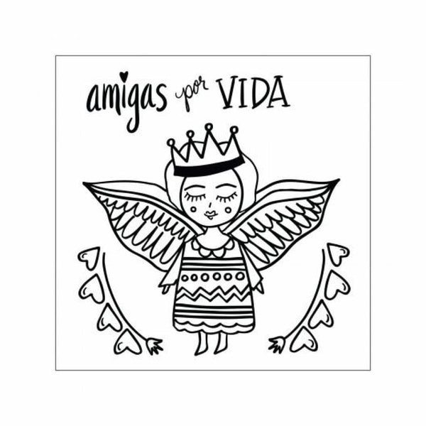 Sizzix - Framelits Die & Stamp Set By Crafty Chica - Amigas Por Vida (Friends for Life)*