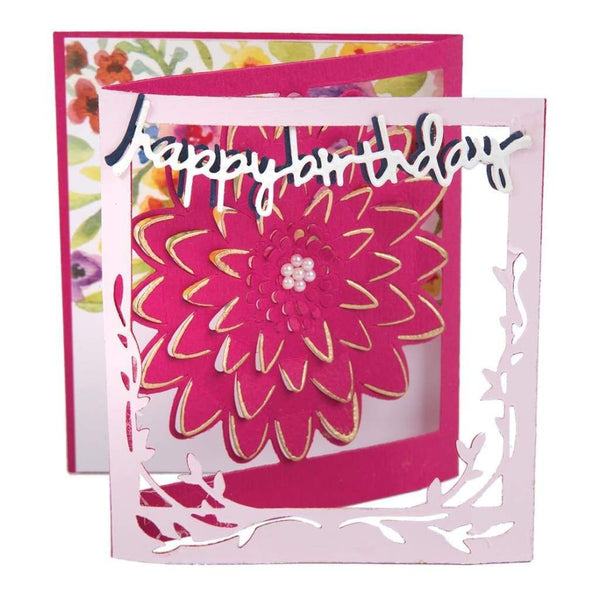 Sizzix Thinlits Dies By Lindsey Serata Floral Tri-Fold Card*