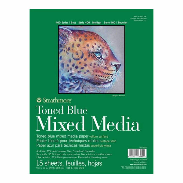 Strathmore 400 Series Mixed Media Pad - Tone Blue 9 inch X12 inch 15 Sheets