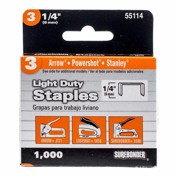 Surebonder Easy Tacker Staples 1/4 inch 1,000 pack
