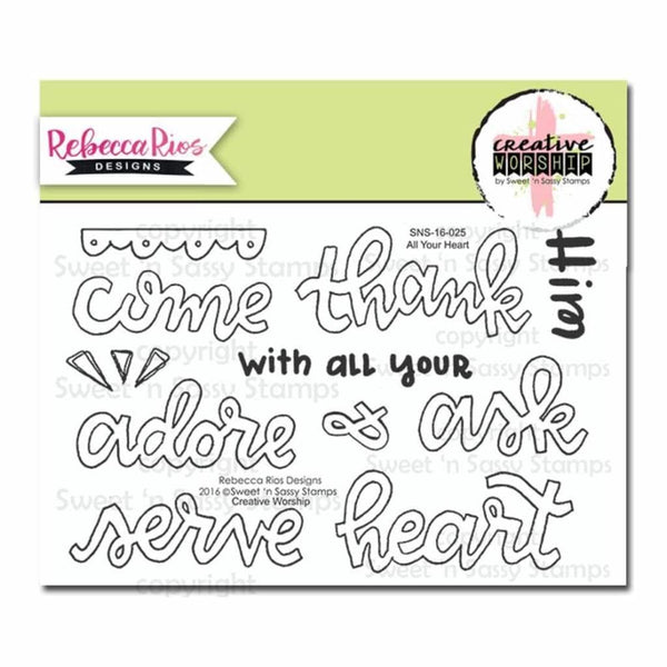 Sweet n Sassy Creative Worship Clear Stamps 4 inch X6 inch All Your Heart