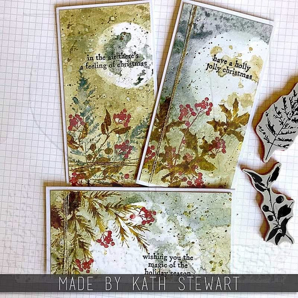 Tim Holtz Cling Stamps 7"x 8.5" - Winter Watercolour 2