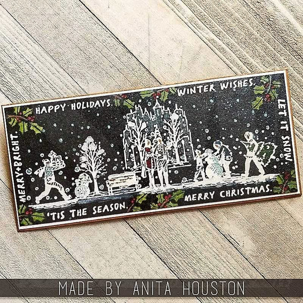 Tim Holtz Cling Stamps 7"x 8.5"- Holiday Sketchbook*