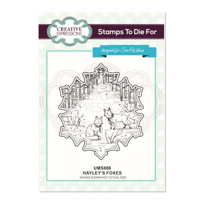 Creative Expressions - Hayley's Foxes Pre Cut Stamp