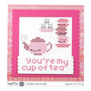 Waffle Flower Clear Stamps - Stitched Cup Of Tea