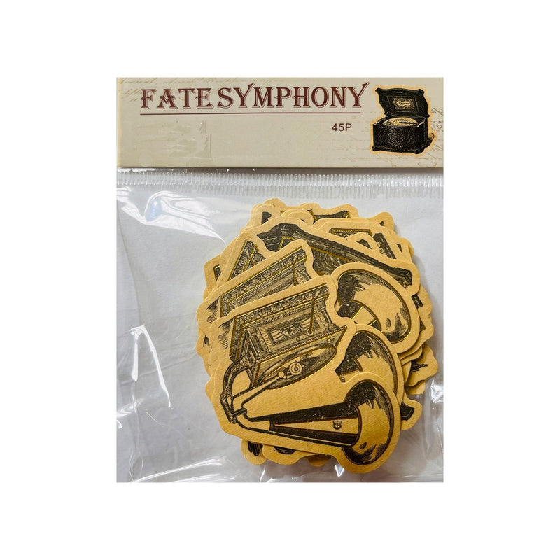 Poppy Crafts Fate Symphony Gold Foil Sticker collection - Vintage Instruments*