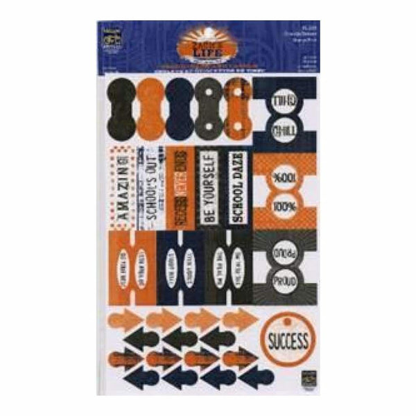 Zach's Life - Fabric Tabls & Labels Orange/Brown